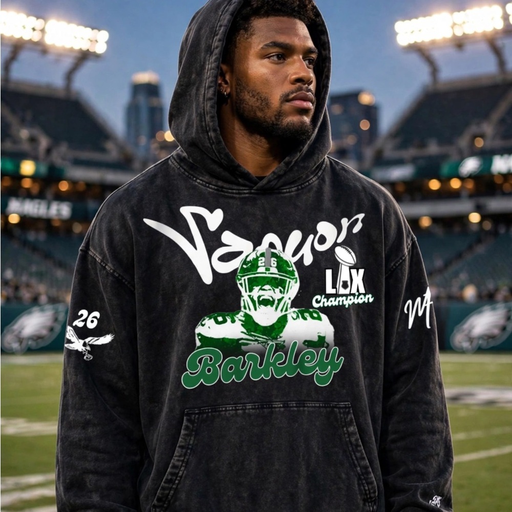 Black Master Fashion, Saquon Barkley champion LIX hoodie, oversize